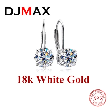 DJMAX 1 Karat Муассанит D-boje sa dijamantima, viseće naušnice-privjesci od 925 sterling srebra, naušnice-pljuska s бантиками, Šarmantan nakit Veleprodaja