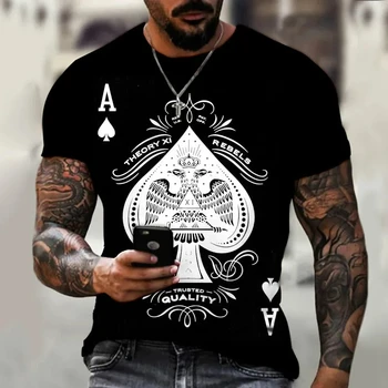 Europska i američka muška t-shirt Vitage s okruglog izreza i 3D ispis u retro stilu s орлиным lubanjom i kratkim rukavima Оверсайз novu veličinu