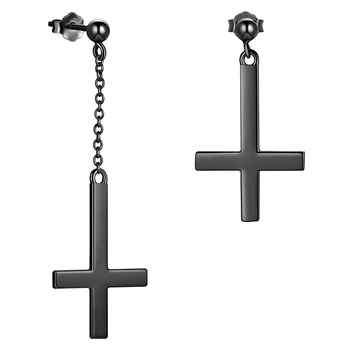 Moderan asimetričan privjesak u obliku križa od nehrđajućeg čelika, viseće naušnice u obliku hrskavice, punk-dekoracije za zgodnih Žena, Poklone za prijateljstvo, za muškarce