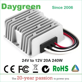 Pretvarač istosmjernog napona od 24 v Do 12-20A DC DC Vodootporan 240 W Daygreen Certified CE snižava reduktor tipa ACC