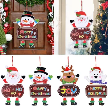 Čestit Božić, Vrata Viseće Dekoracije, Ovjes Djed Mraz, Snjegović, Banner, Novogodišnje dekoracije za stranke Navidad, Dar za djecu